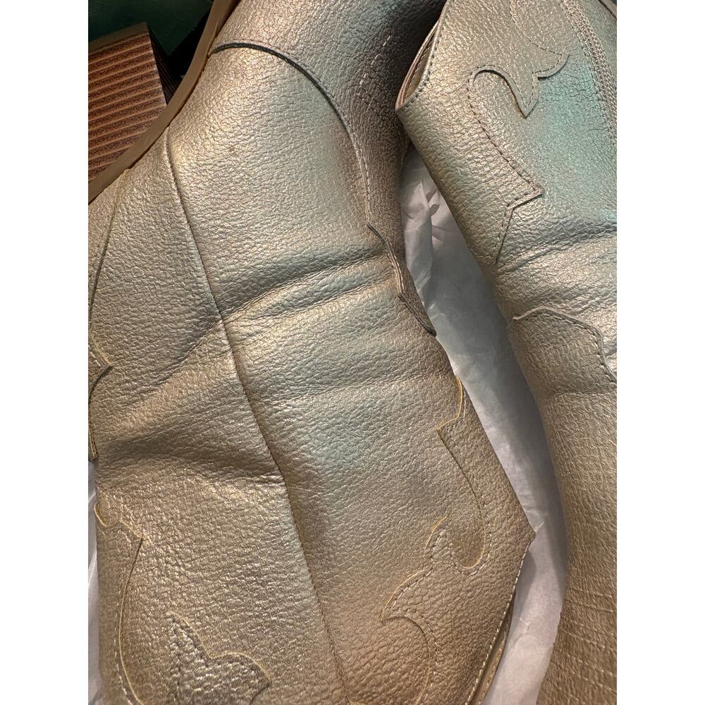 Mix No 6 Brycen Cowboy Boots 6.5 Gold Tan Heel Western Vegan Leather - Picture 7 of 9
